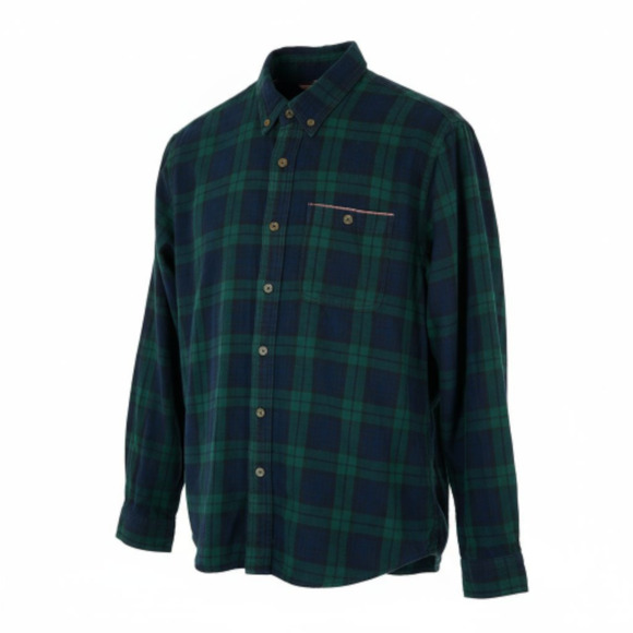Vtg Boston Traders Shirt Mens L Green Plaid Flannel Grunge Cabincore Heritage - Picture 2 of 11